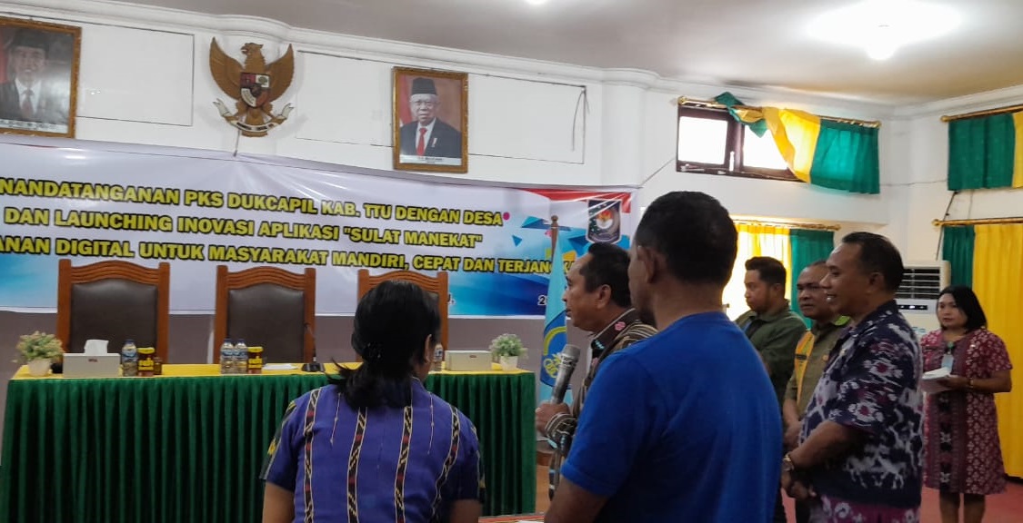 Dinas Dukcapil TTU Tanda Tangan PKS dan Launcing Program Sulat Manekat Dengan Desa