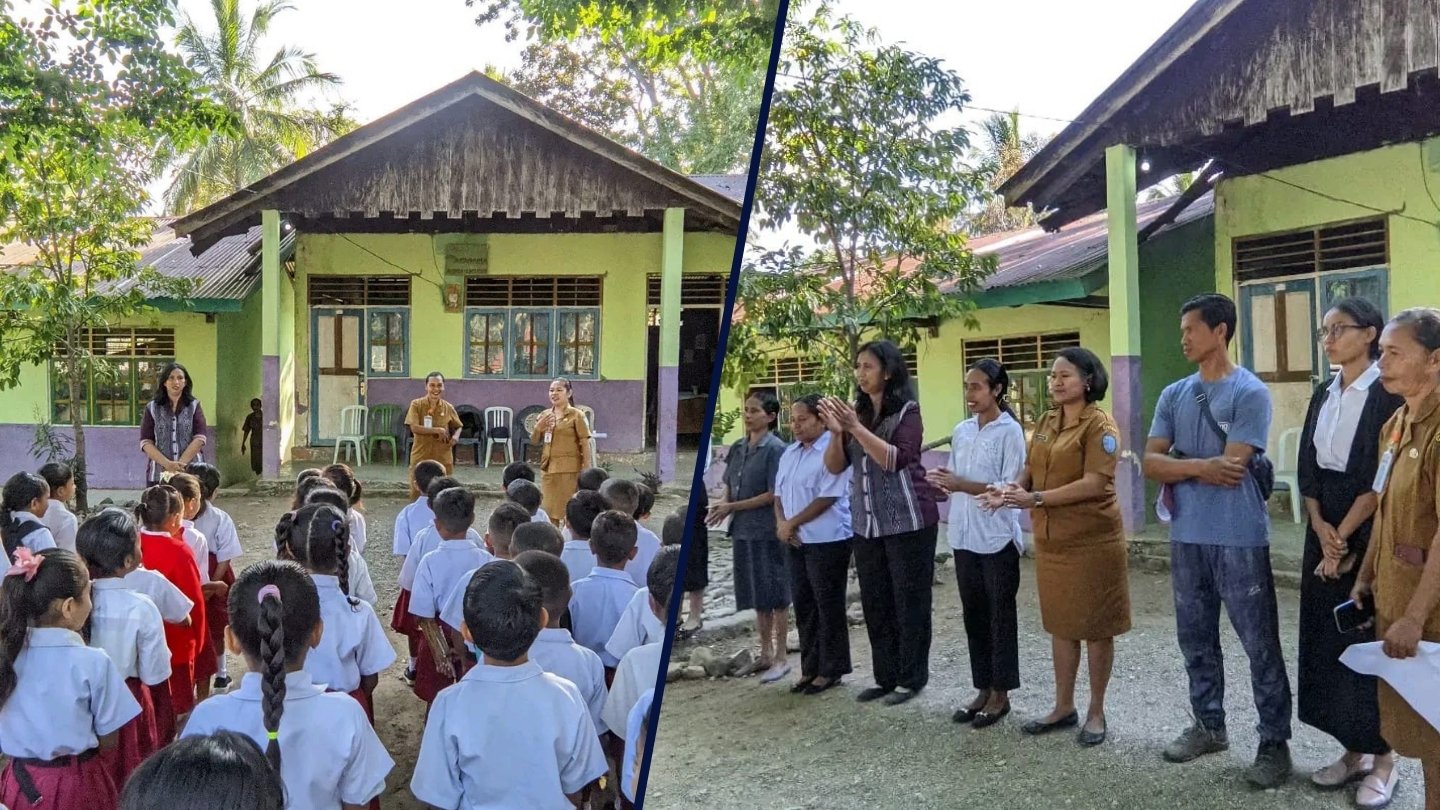 Ketua Pokja Bunda PAUD TTU Monitoring Literasi di SDK 2 Manufui
