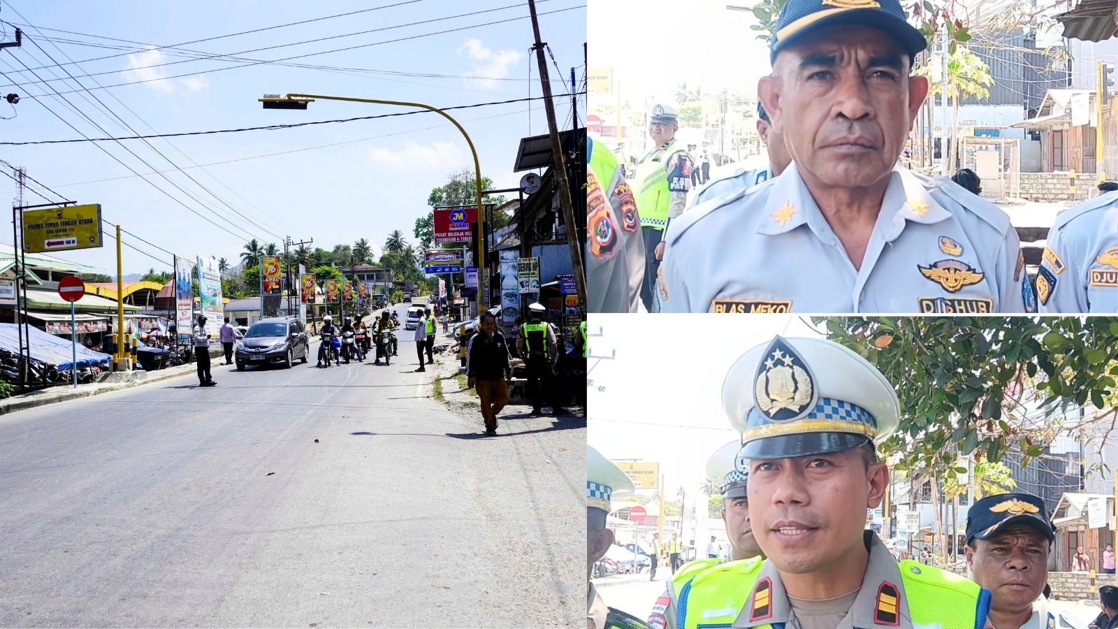 Dishub dan Satlantas Polres TTU Rekayasa Lalu Lintas di Simpang Empat Jabalmart